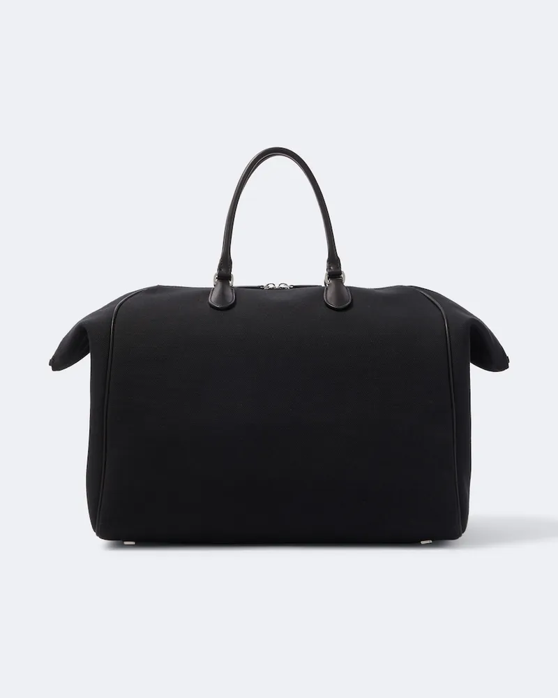 The Row Shopper Timo aus Canvas mit Leder Schwarz