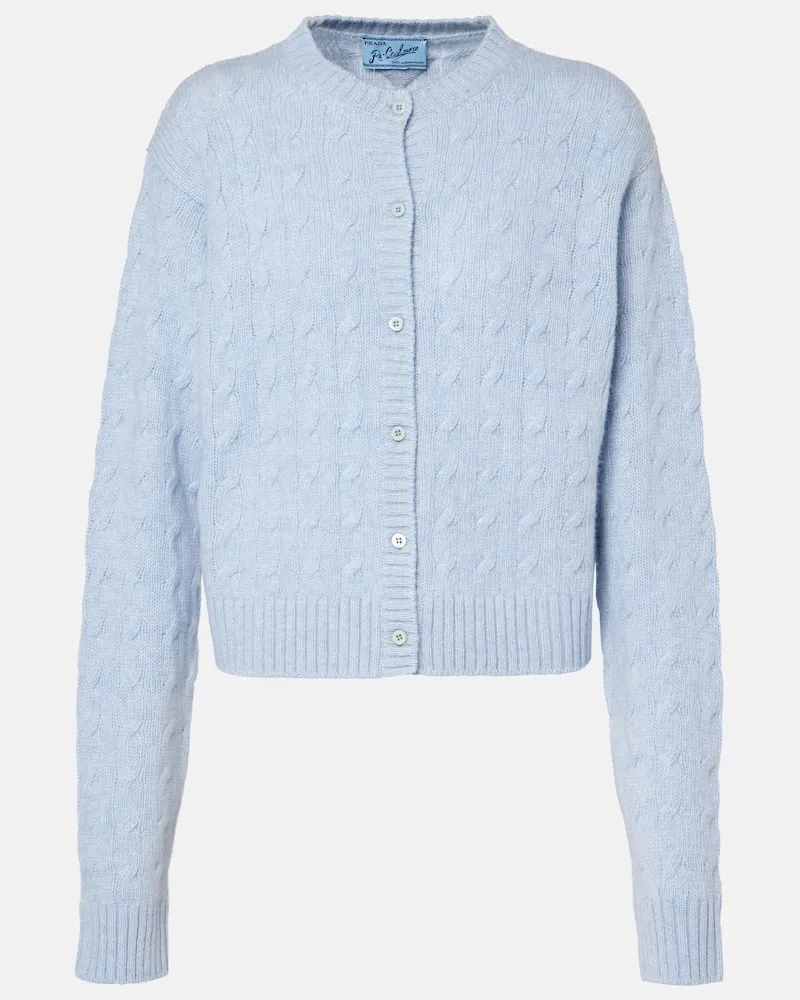 Prada Cardigan aus Re-Cashmere Blau