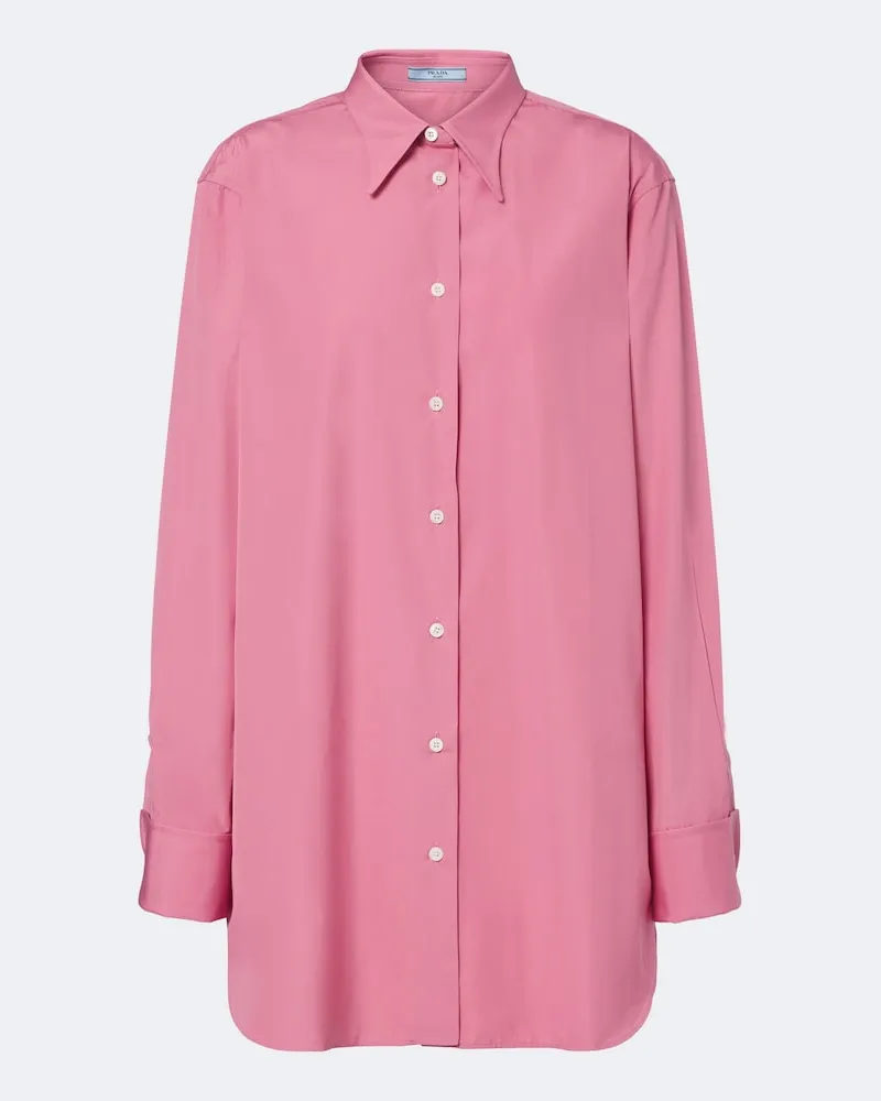 Prada Oversize-Hemd aus Baumwoll-Popeline Rosa