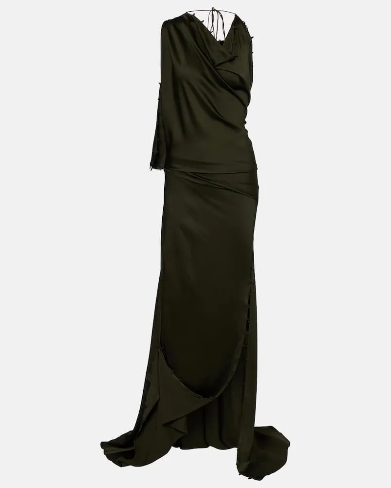 Victoria Beckham Robe aus Satin Grün