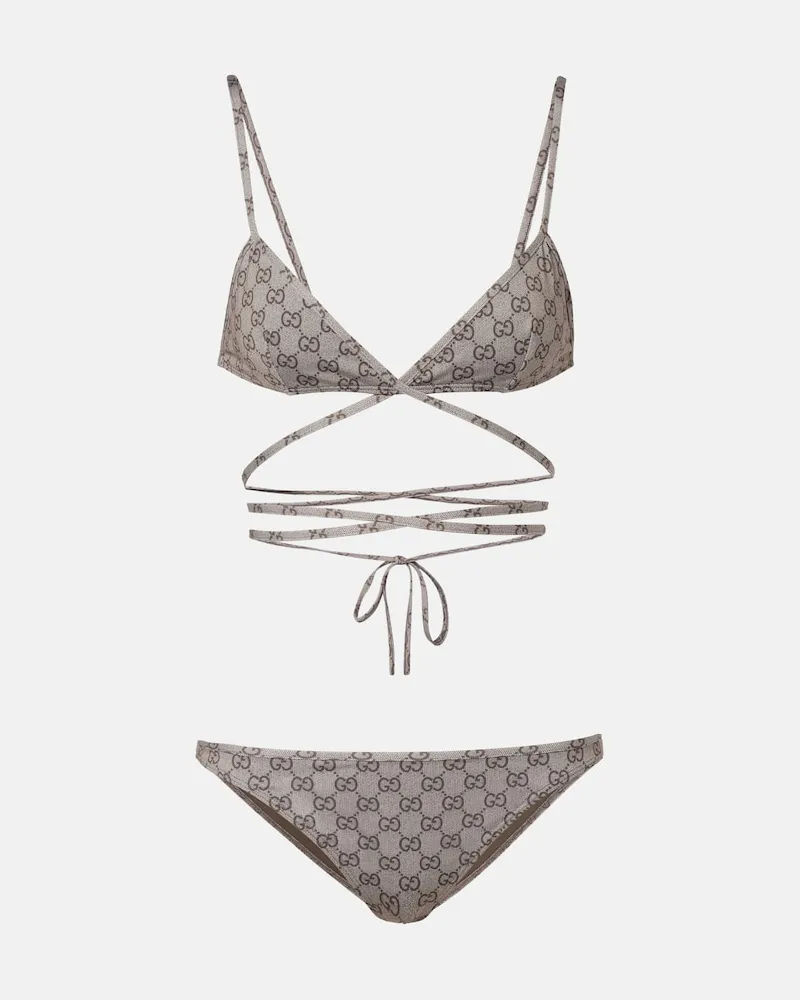 Gucci Bikini GG aus Jersey Beige