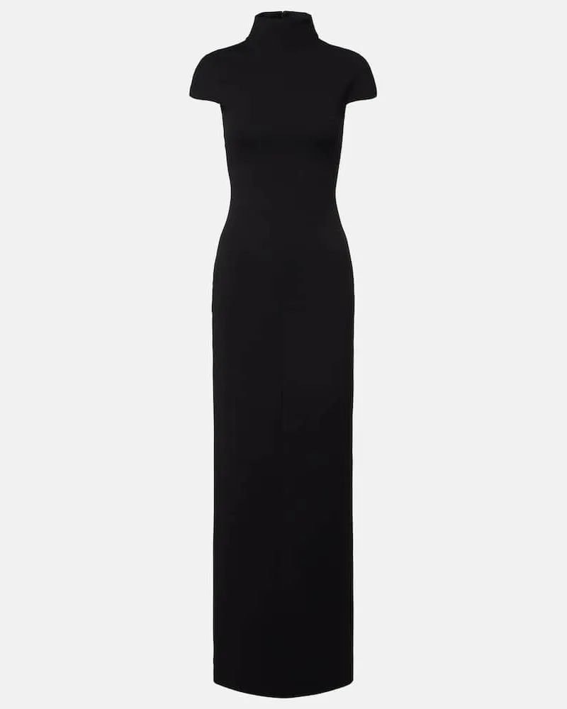 Solace London Maxikleid Lang aus Crêpe Schwarz