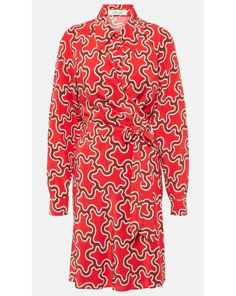 Diane von Furstenberg Bedrucktes Minikleid Sophie aus Jersey Rot