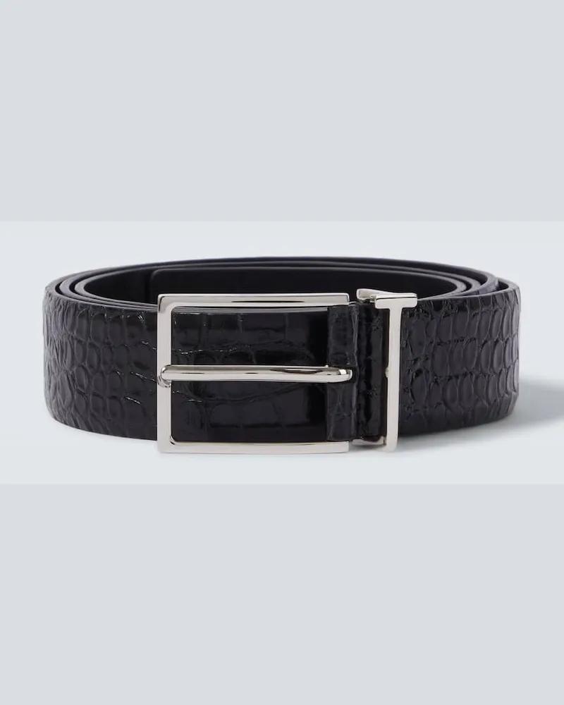 Tom Ford Gürtel T Loop aus Leder Schwarz