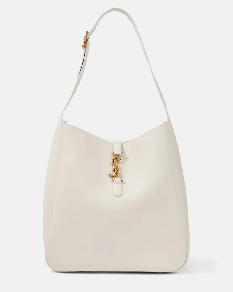 Saint Laurent Schultertasche Le 5 à 7 Supple Large aus Leder Weiß