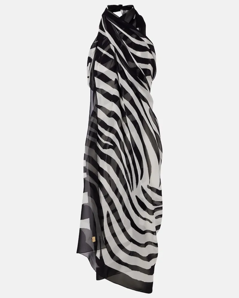 Balmain Pareo aus Seide Schwarz