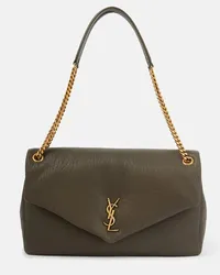 Saint Laurent Schultertasche Calypso Large aus Leder Grau