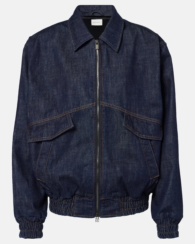 Magda Butrym Oversize-Bomberjacke aus Denim Blau