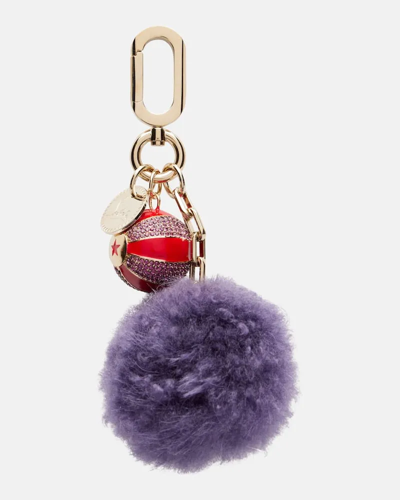 Christian Louboutin Taschenanhänger mit Leder Lila