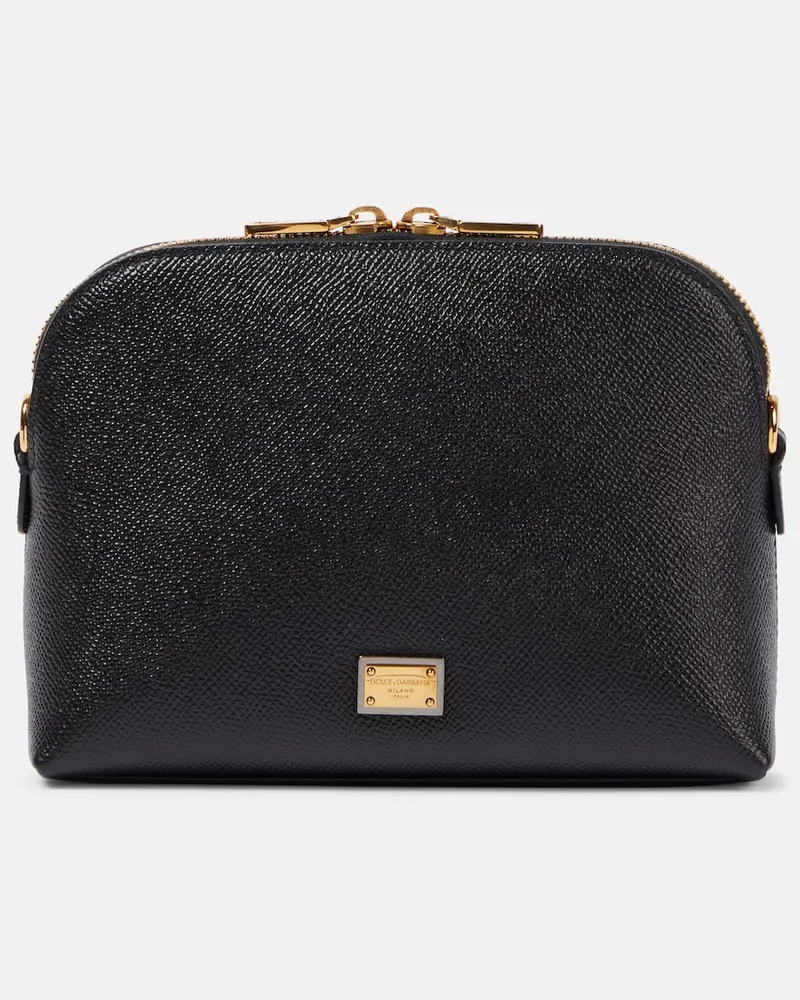 Dolce & Gabbana Schultertasche Mini aus Leder Schwarz