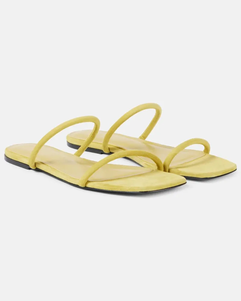 Totême Sandalen The Minimalist aus Veloursleder Gelb