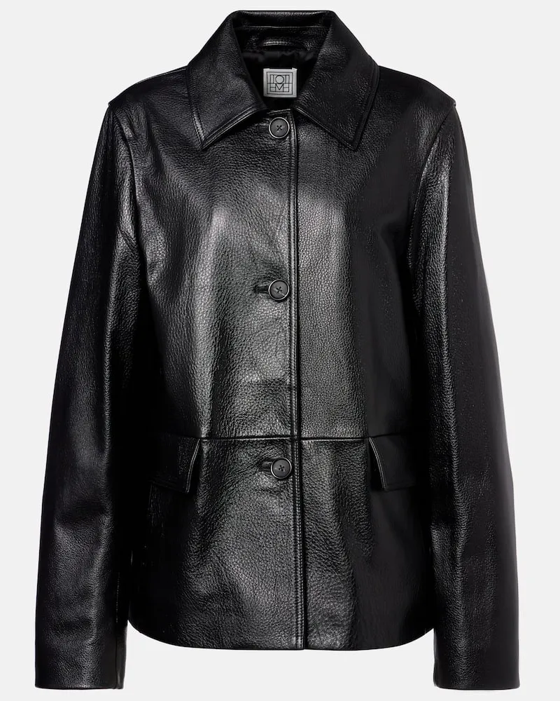 Totême Lederjacke Schwarz