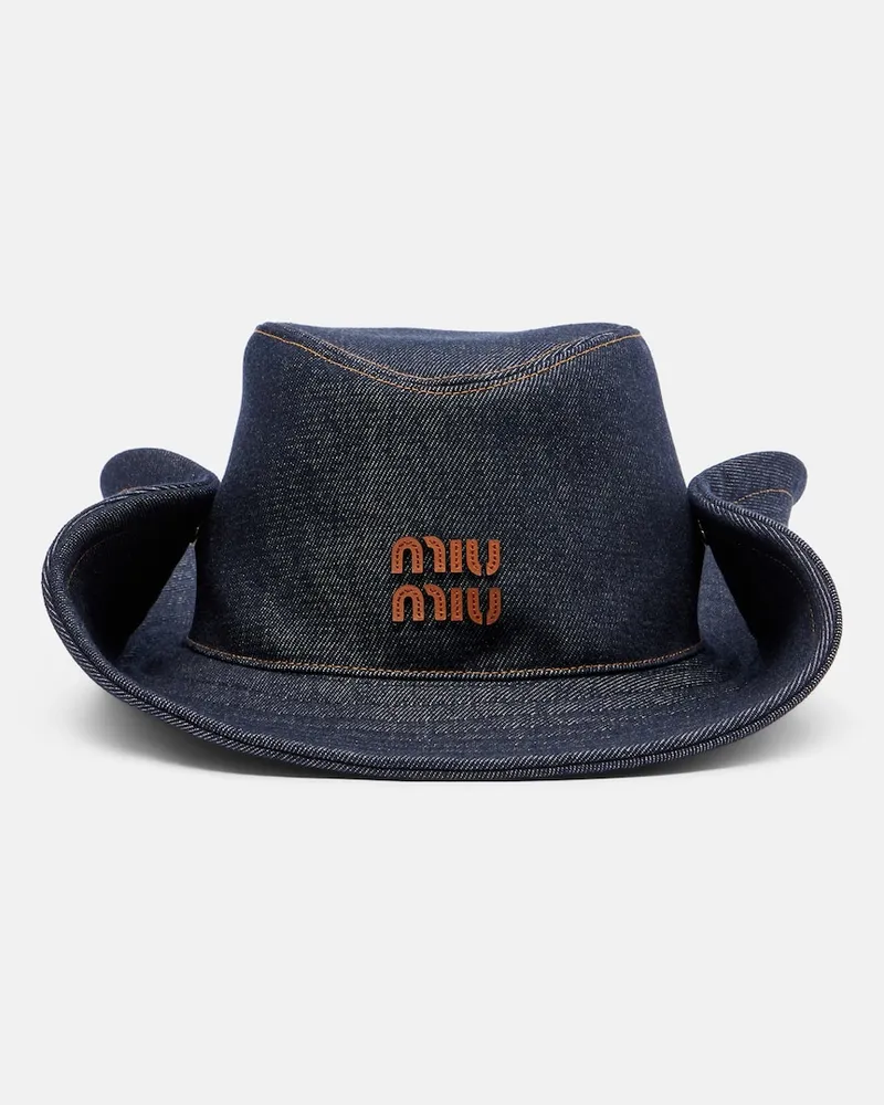 Miu Miu Hut aus Denim Blau