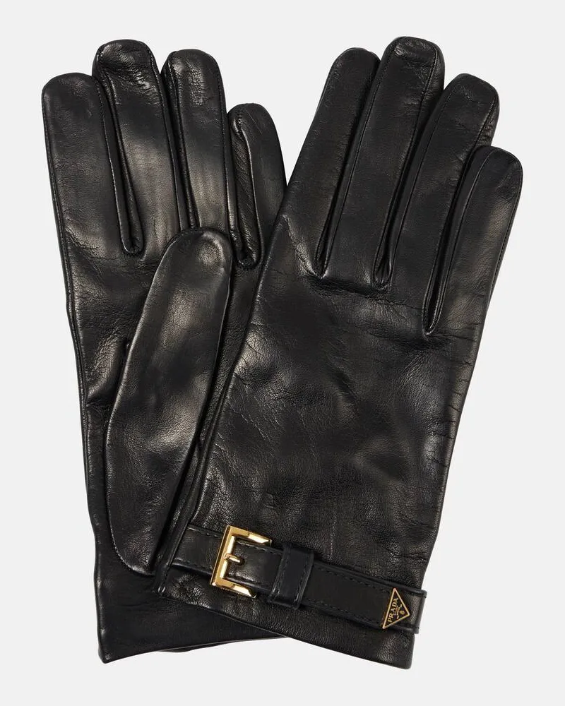Prada Handschuhe aus Leder Schwarz