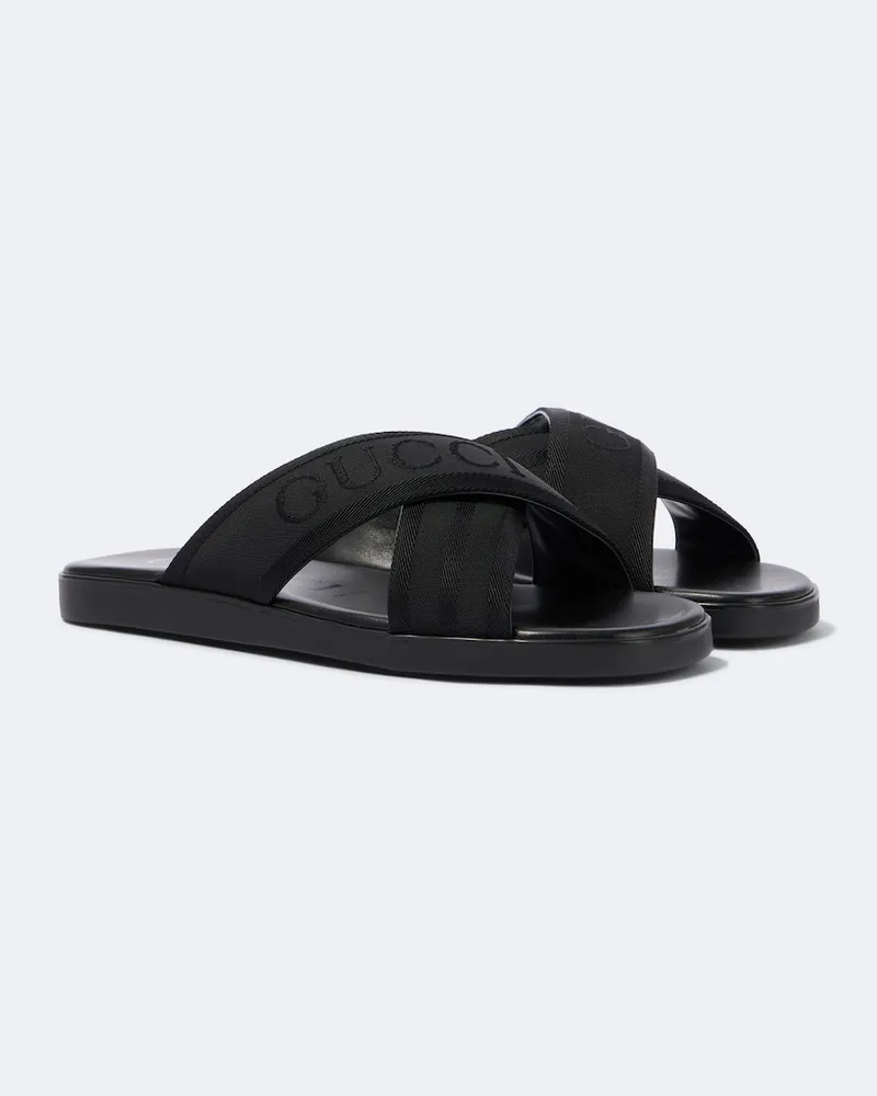 Gucci Sandalen aus Jacquard Schwarz