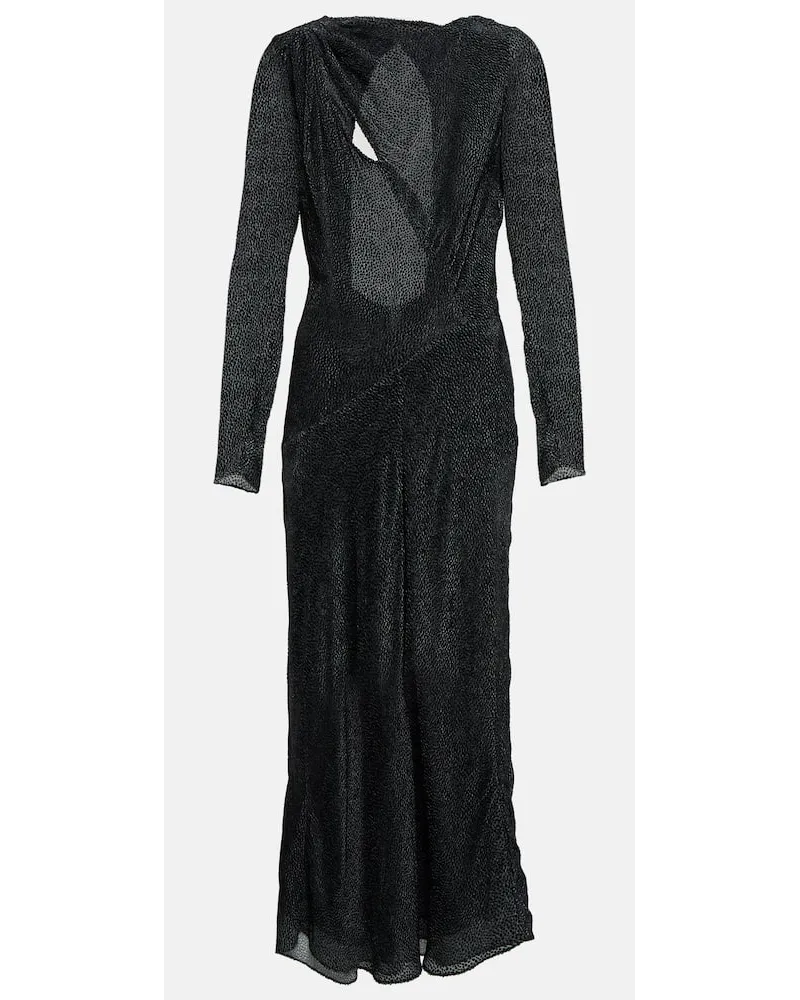 Isabel Marant Midikleid Sabrina aus einem Seidengemisch Schwarz
