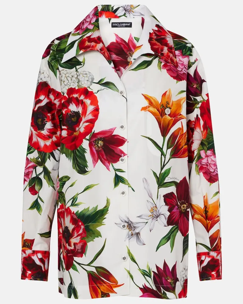 Dolce & Gabbana Oversize-Hemd aus Baumwolle Multicolor