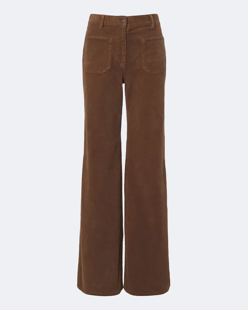 Nili Lotan Weite Hose Florence aus Cord Braun
