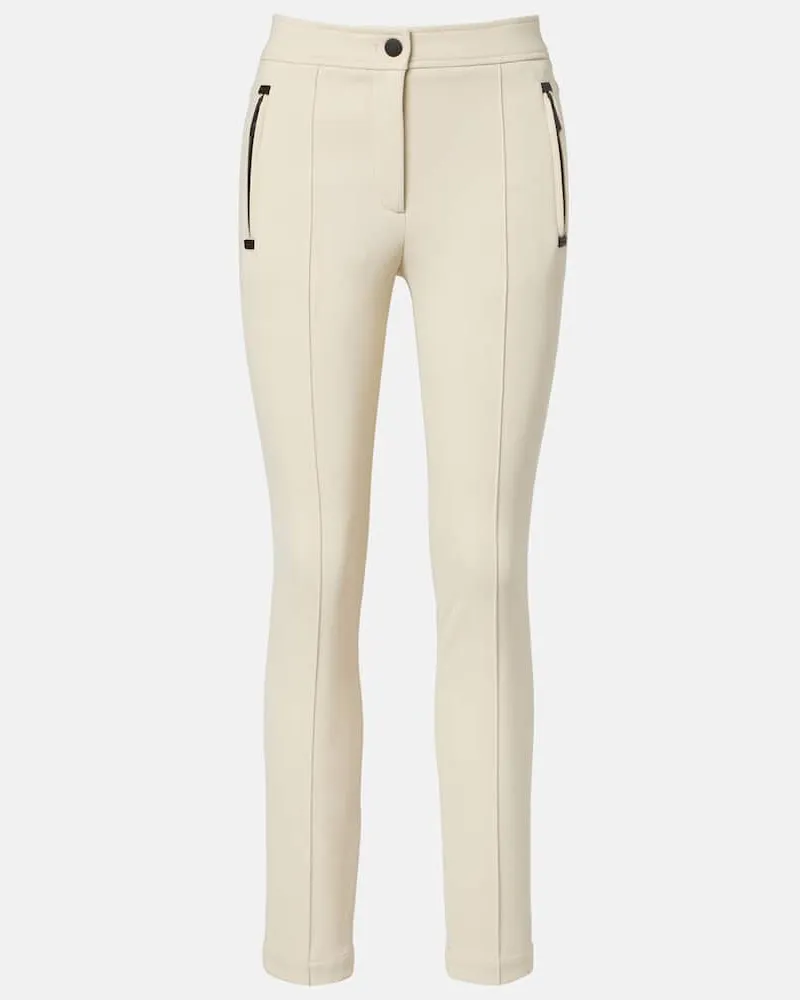 Moncler High-Rise-Skihose Weiß
