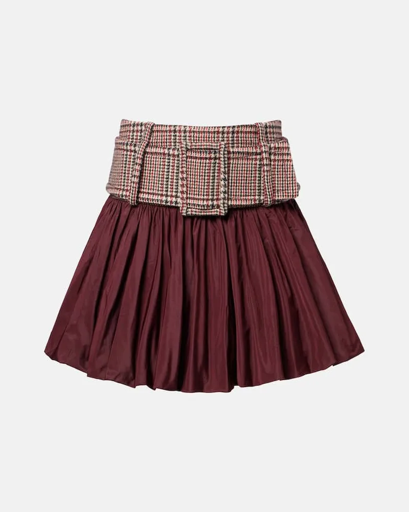 Patou Minirock aus Schurwolle Burgunderrot