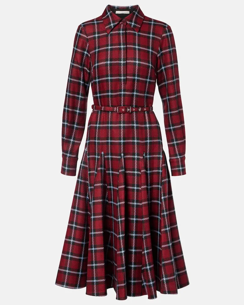 EMILIA WICKSTEAD Midikleid Marione aus einem Wollgemisch Rot