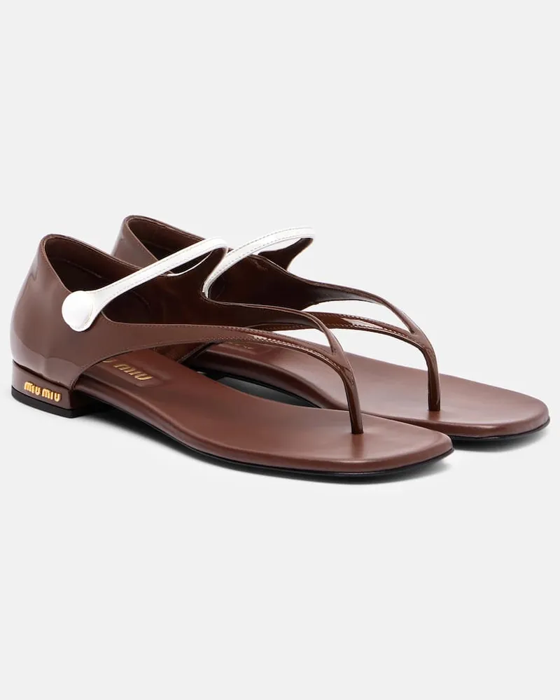 Miu Miu Sandalen aus Leder Braun