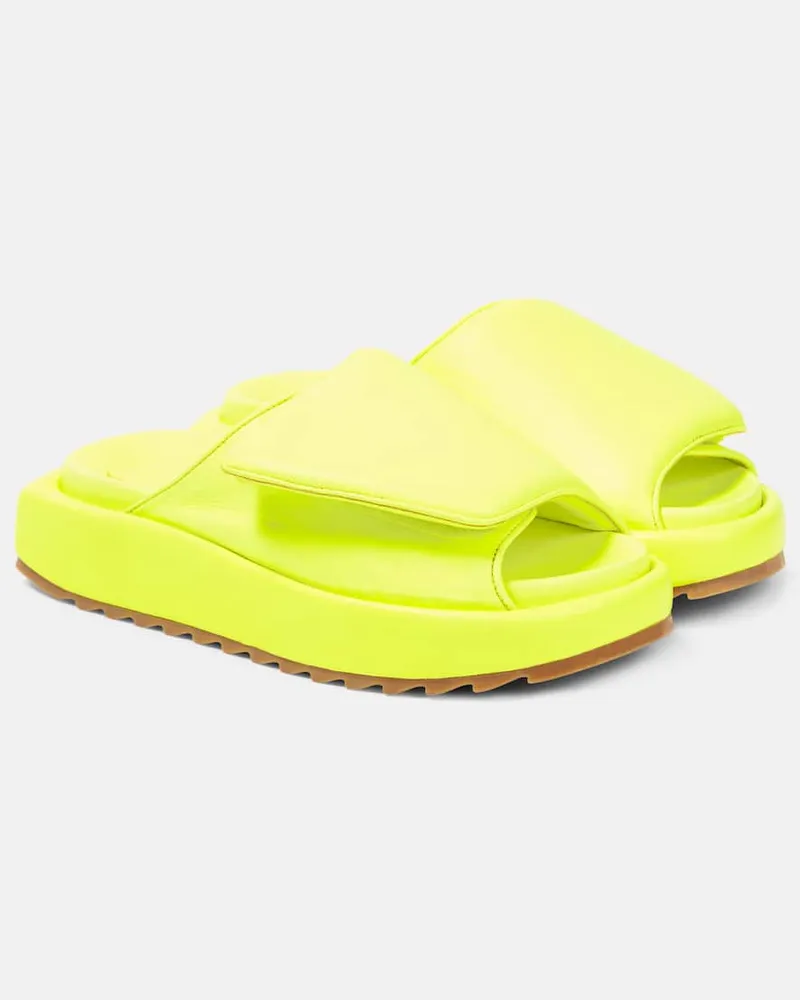 Gia Borghini Pantoletten Gia 1 aus Leder Gelb