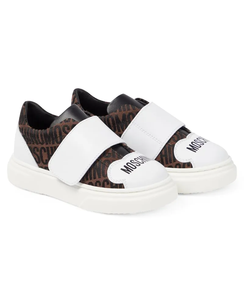 Moschino Sneakers mit Leder Schwarz