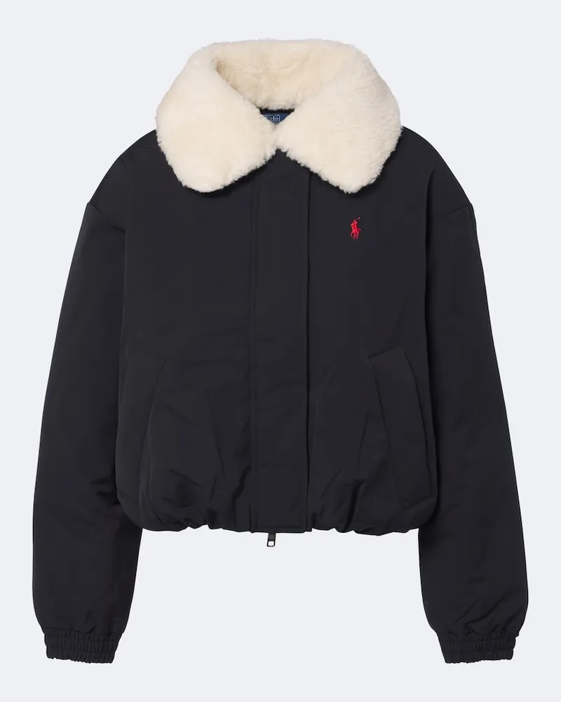 Ralph Lauren Blouson mit Teddyfleece Schwarz