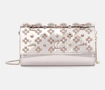 Verzierte Clutch Paloma aus Metallic-Leder