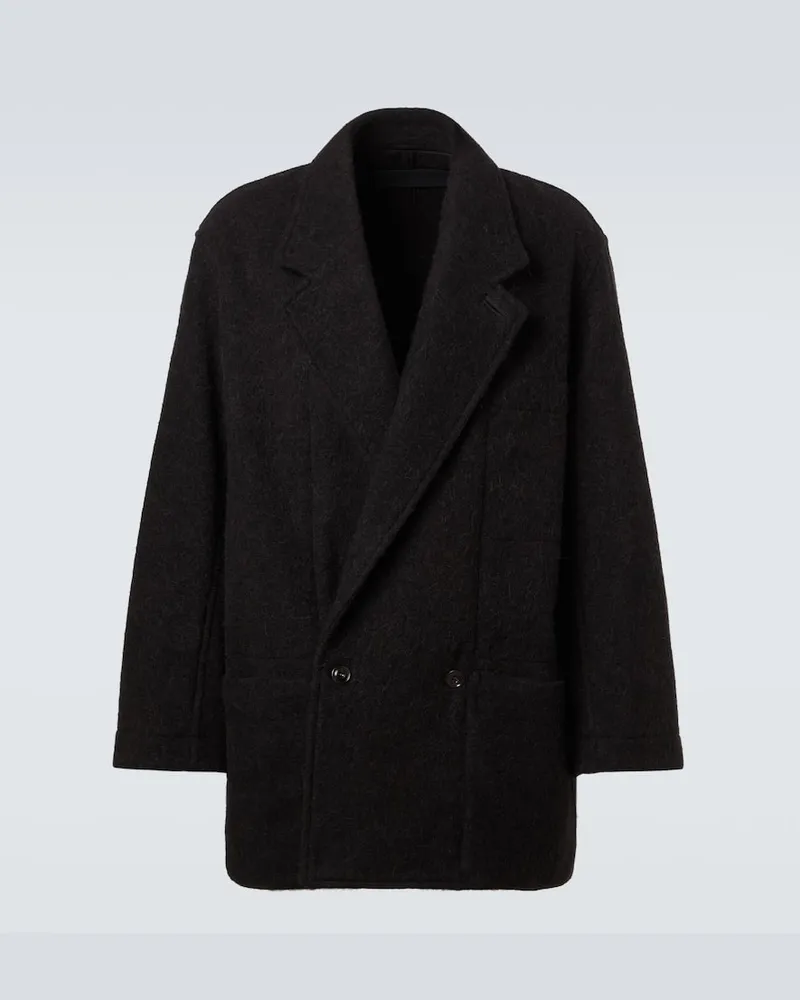 Christophe Lemaire Mantel aus Wolle und Alpakawolle Schwarz