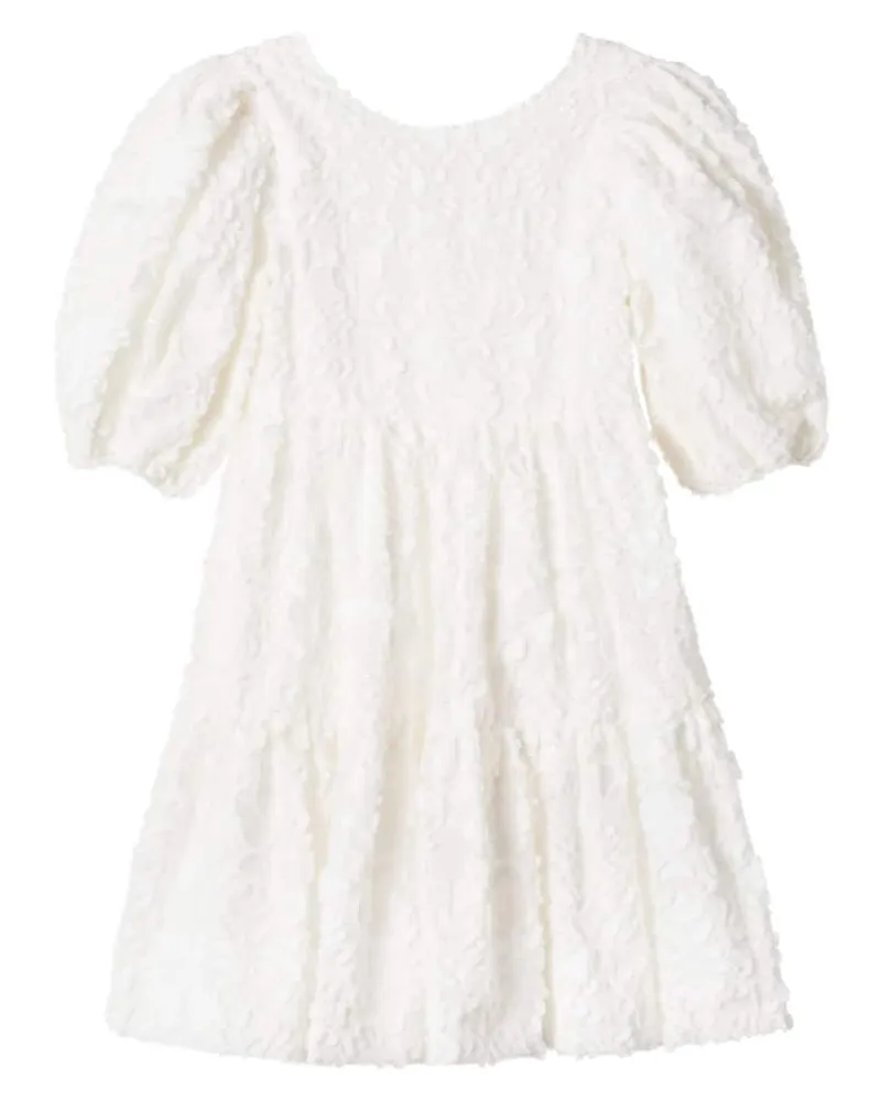 Tartine et Chocolat Besticktes Kleid aus einem Baumwollgemisch Weiß