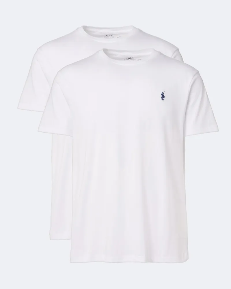 Ralph Lauren Set aus zwei T-Shirts Pony aus Baumwoll-Jersey Weiß