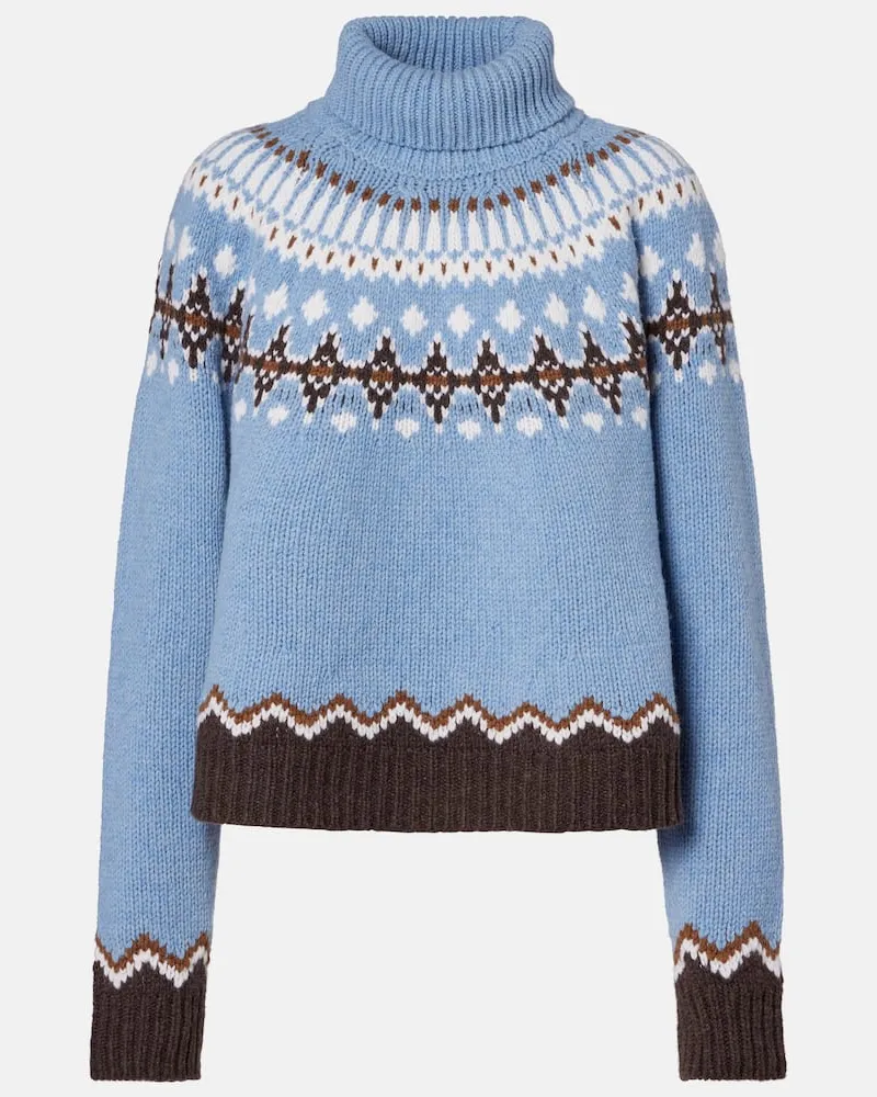 Alanui Pullover Sweet Winter aus Schurwolle Blau