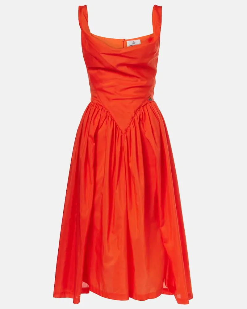 Vivienne Westwood Midikleid Sunday aus Baumwolle und Seide Orange