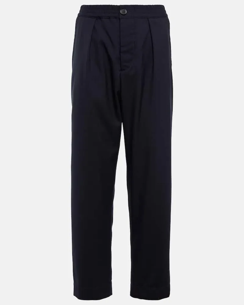 Marni Gerade Hose aus Schurwolle Multicolor