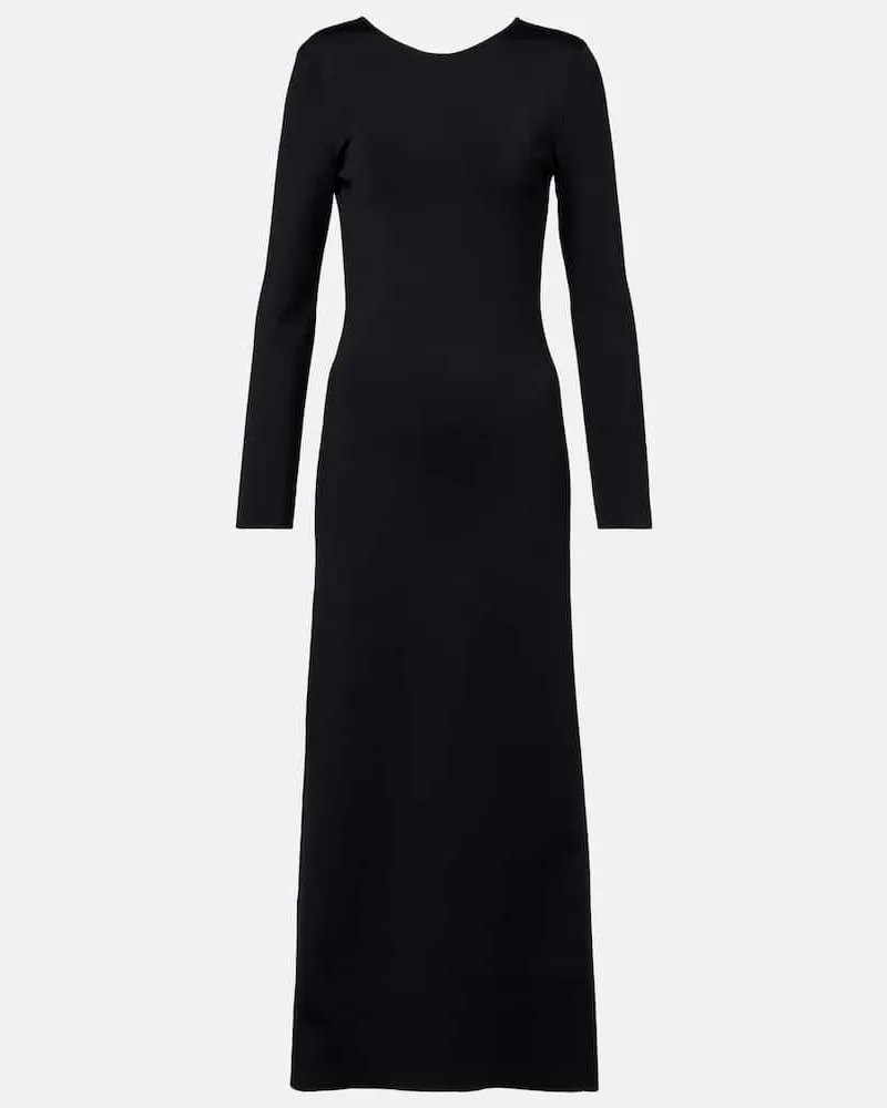 Bottega Veneta Maxikleid aus Strick Schwarz