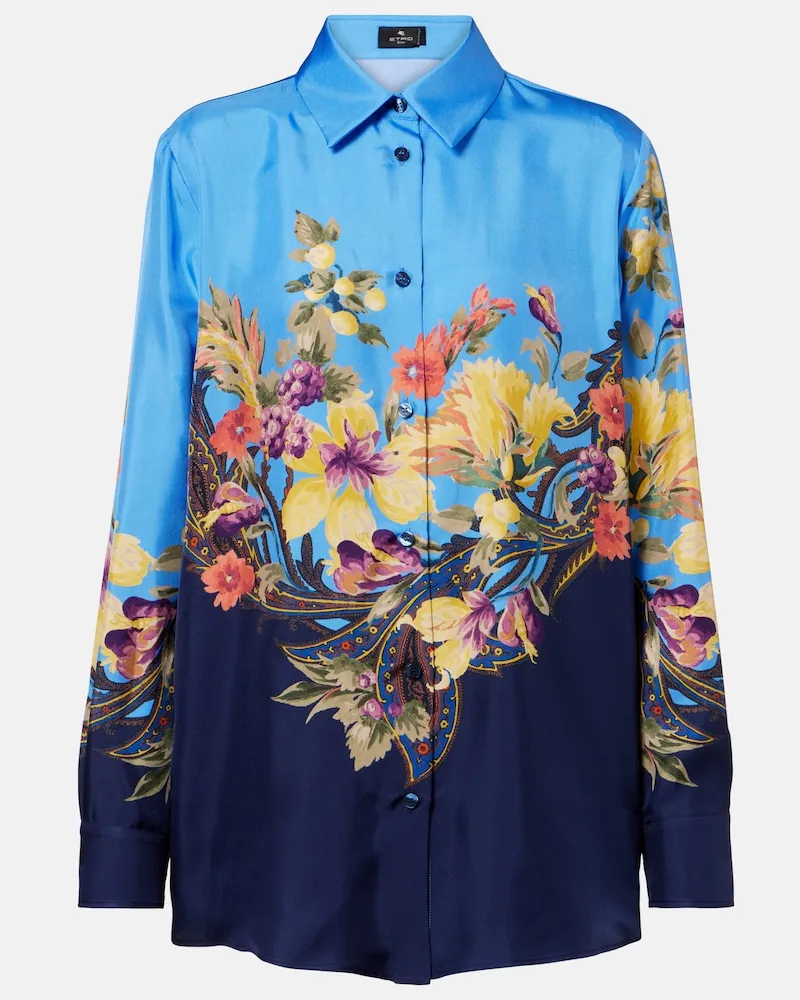 Etro Bluse aus Seide Blau