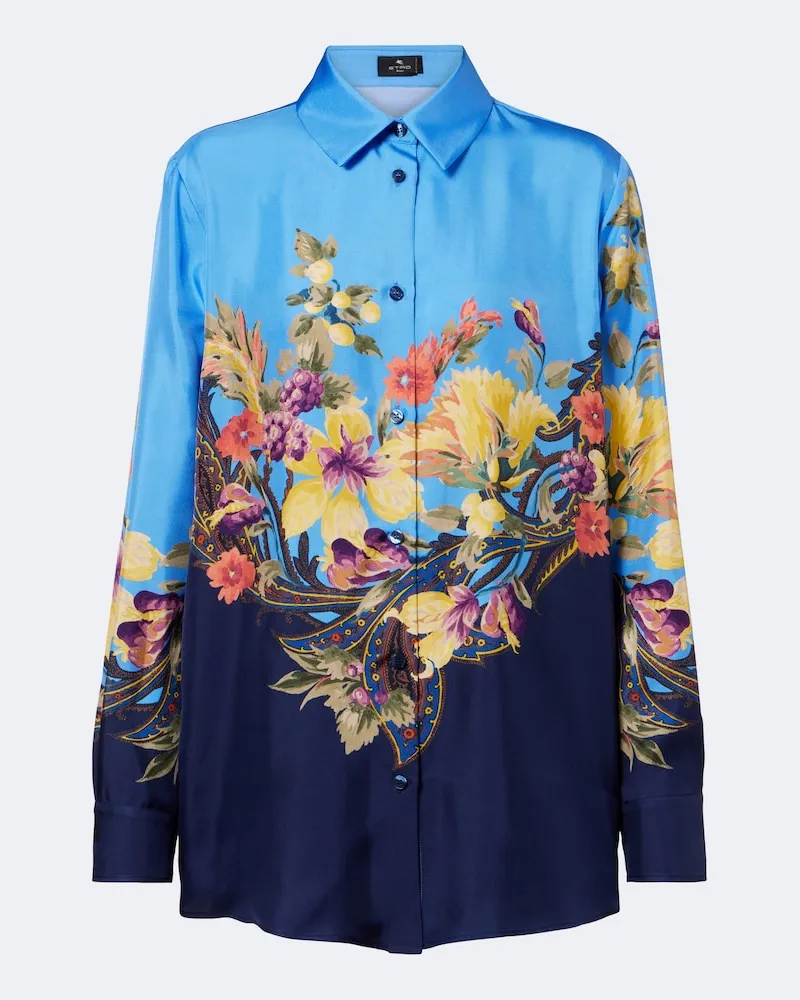 Etro Bluse aus Seide Blau
