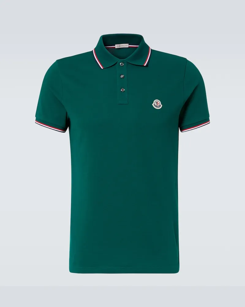 Moncler Polohemd aus Baumwoll-Piqué Grün