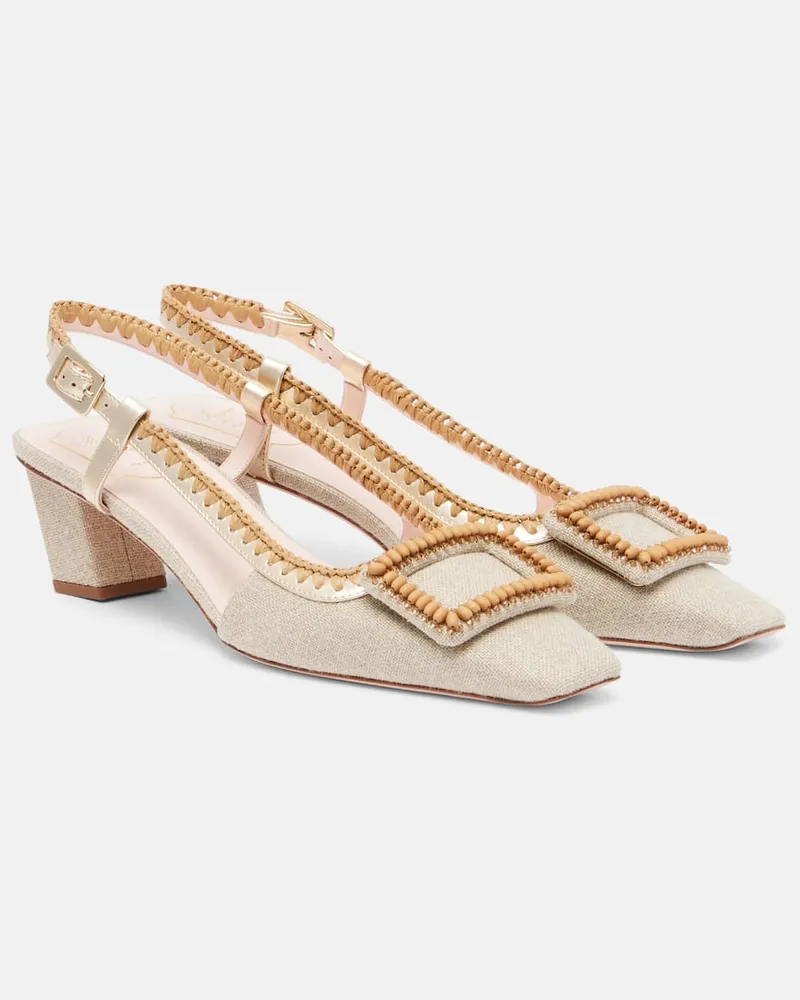 Roger Vivier Verzierte Slingback-Pumps Belle Vivier Beige