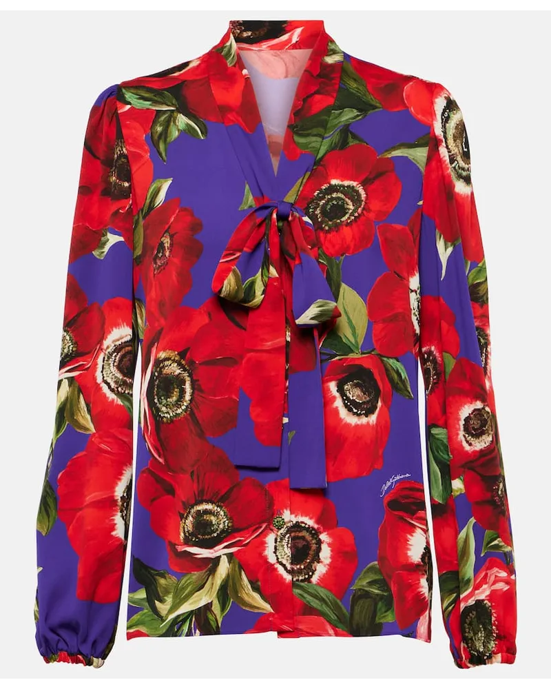 Dolce & Gabbana Schluppenbluse aus einem Seidengemisch Multicolor