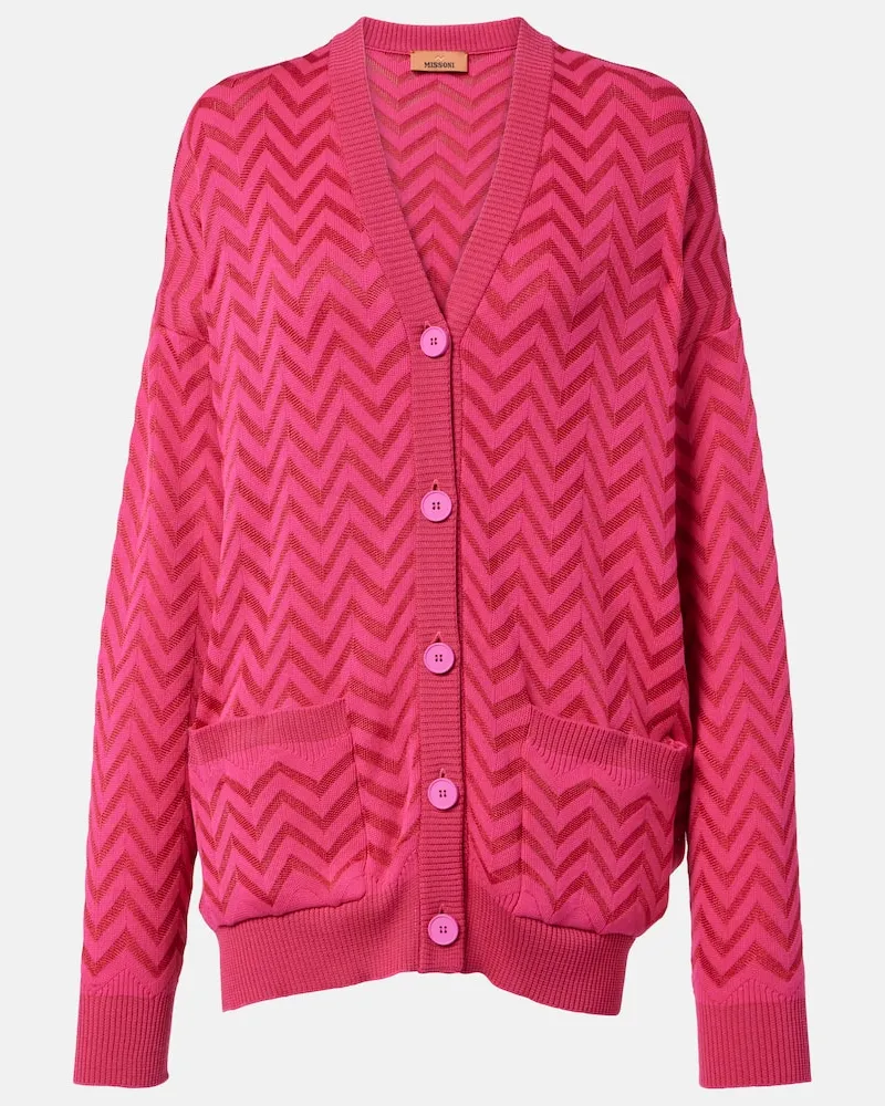 Missoni Cardigan aus Häkelstrick Pink