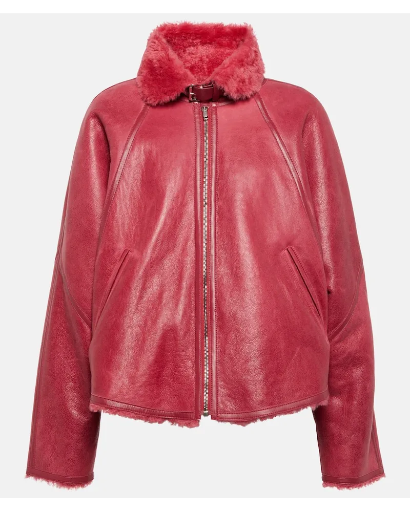 Isabel Marant Lederjacke Acassy mit Shearling Pink