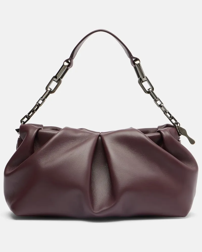 Christian Louboutin Schultertasche Eva Small aus Leder Burgunderrot