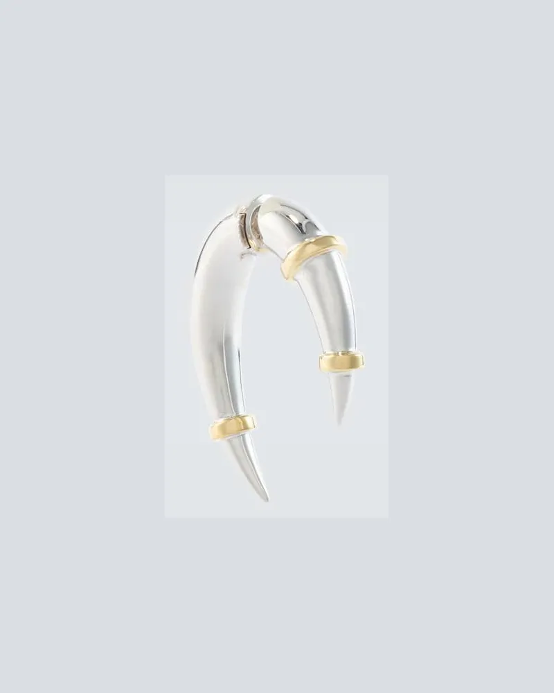 Rainbow K Einzelner Ohrring Horn aus 14kt Weiß- und Gelbgold Silber