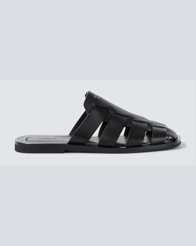 Prada Slippers aus Leder Schwarz