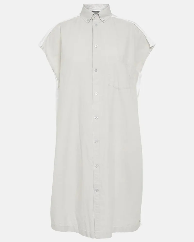 Balenciaga Oversize-Hemdblusenkleid aus Baumwolle Weiß