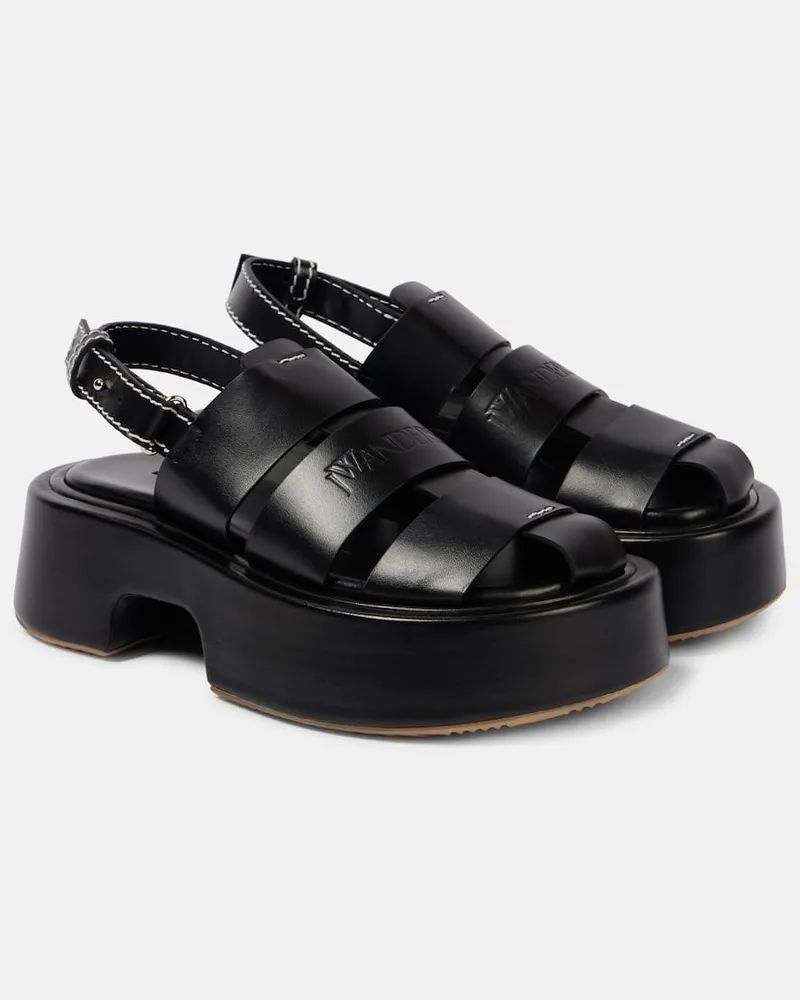 J.W.Anderson Plateausandalen aus Leder Schwarz