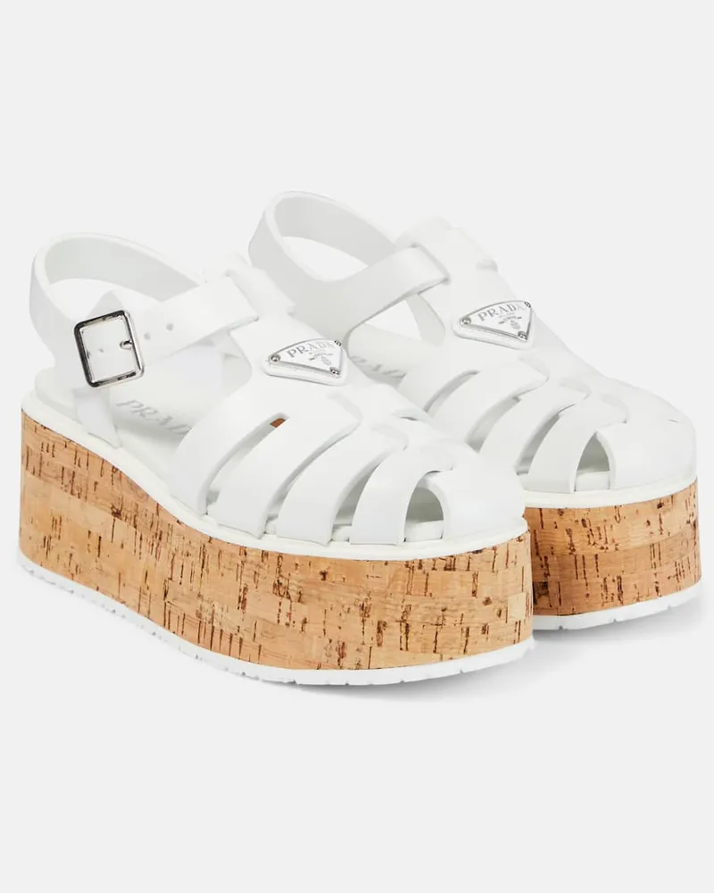 Prada Plateausandalen Weiß